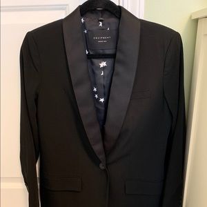 Equipment Quincy satin trimmed crepe blazer